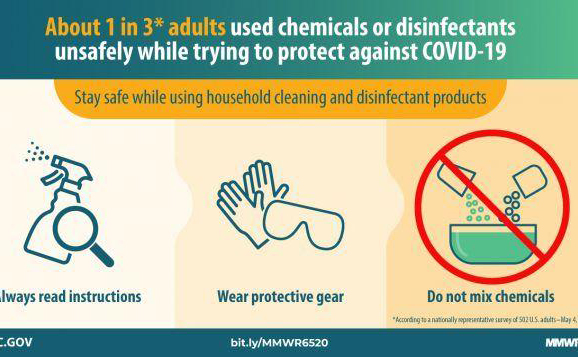CDC：闻消毒剂和漂白皮肤不能预防COVID-19